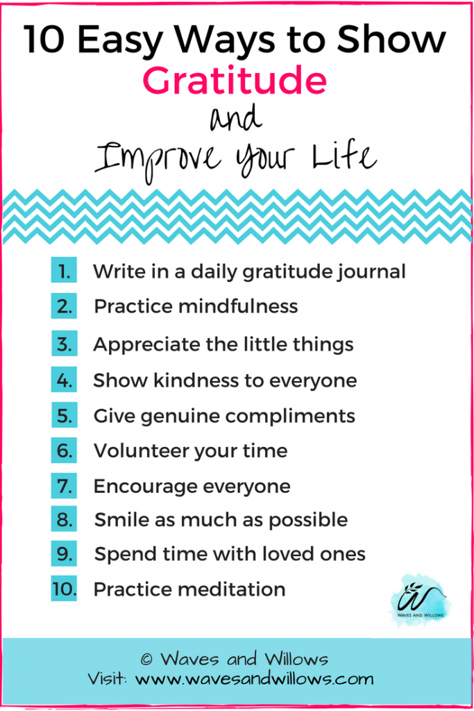 10 Easy Ways to Show Gratitude and Improve Your Life - www.wavesandwillows.com